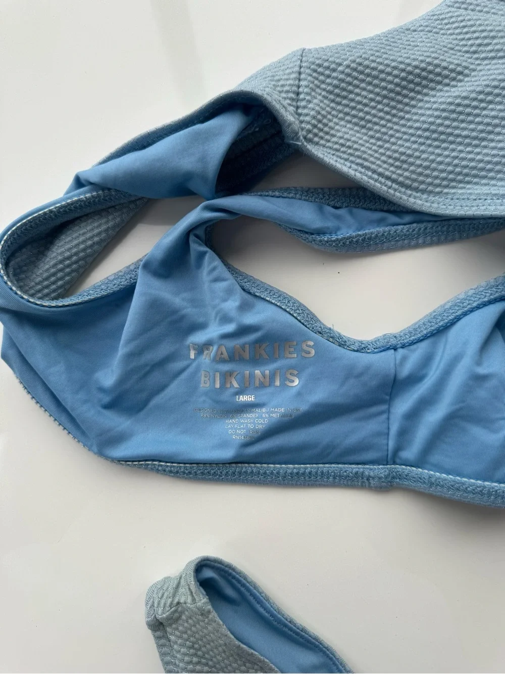 Frankie’s Bikinis Light Blue Ribbed Bikini Set - Two Piece Swimsuit